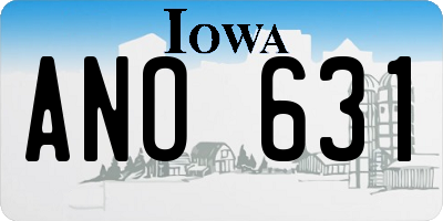 IA license plate ANO631