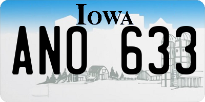 IA license plate ANO633