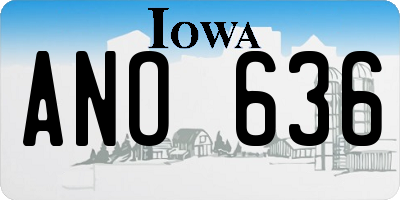 IA license plate ANO636