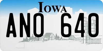IA license plate ANO640