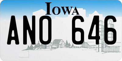 IA license plate ANO646