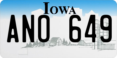 IA license plate ANO649