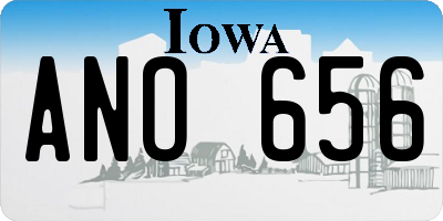 IA license plate ANO656