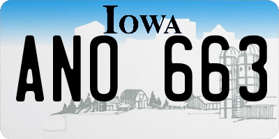IA license plate ANO663