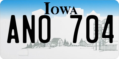 IA license plate ANO704