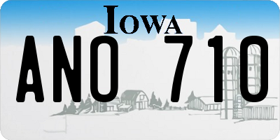 IA license plate ANO710