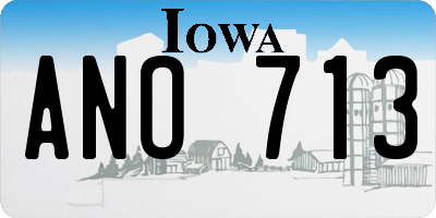 IA license plate ANO713