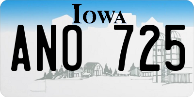 IA license plate ANO725
