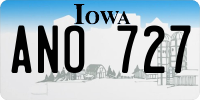 IA license plate ANO727