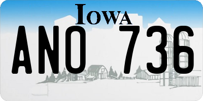 IA license plate ANO736
