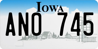 IA license plate ANO745