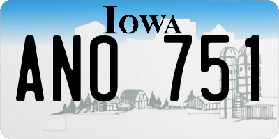 IA license plate ANO751
