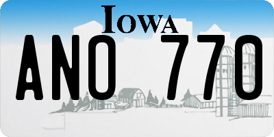 IA license plate ANO770