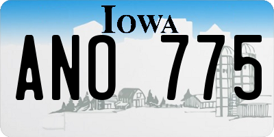 IA license plate ANO775