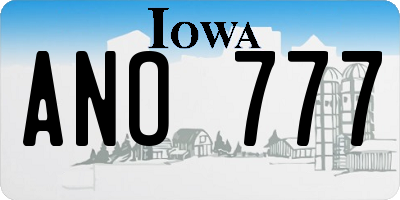 IA license plate ANO777
