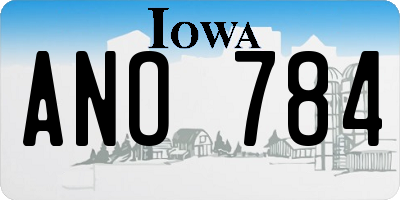IA license plate ANO784