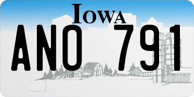 IA license plate ANO791