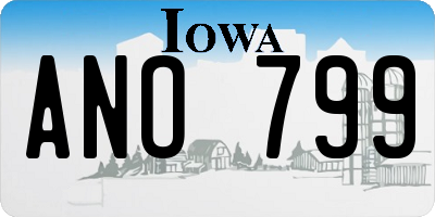 IA license plate ANO799