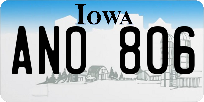 IA license plate ANO806