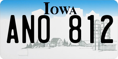 IA license plate ANO812