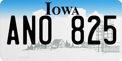 IA license plate ANO825