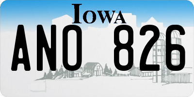 IA license plate ANO826