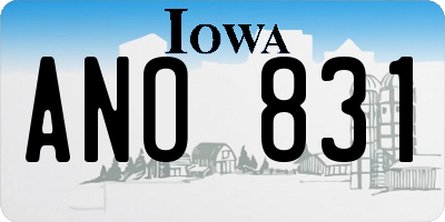 IA license plate ANO831
