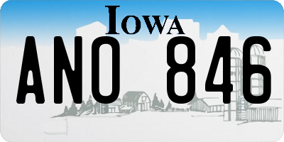 IA license plate ANO846