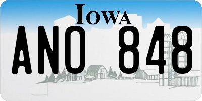 IA license plate ANO848
