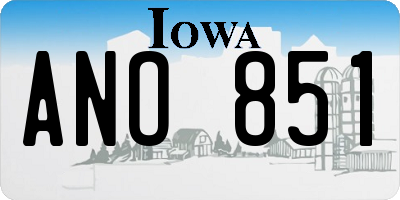 IA license plate ANO851