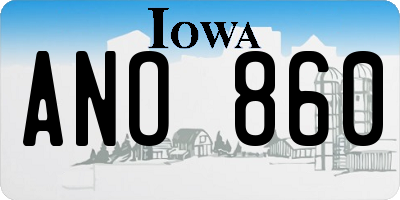 IA license plate ANO860
