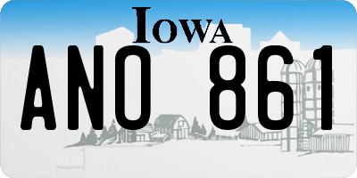 IA license plate ANO861