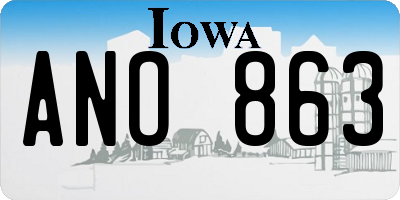 IA license plate ANO863
