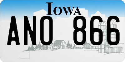 IA license plate ANO866