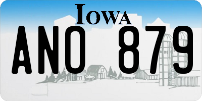 IA license plate ANO879