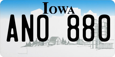IA license plate ANO880