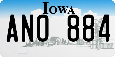 IA license plate ANO884
