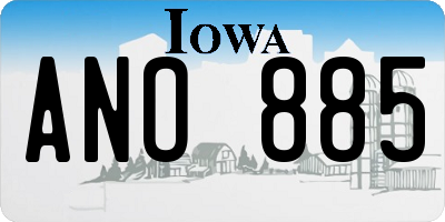 IA license plate ANO885