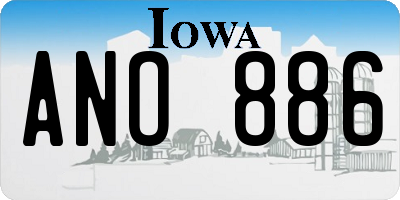 IA license plate ANO886