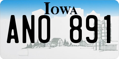 IA license plate ANO891