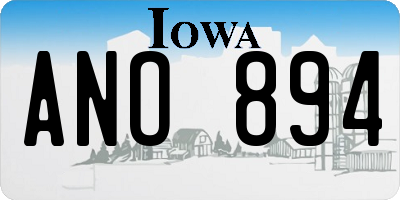 IA license plate ANO894