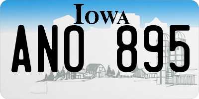 IA license plate ANO895