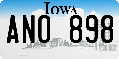 IA license plate ANO898
