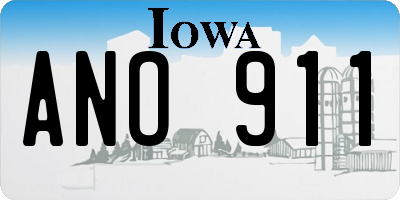 IA license plate ANO911