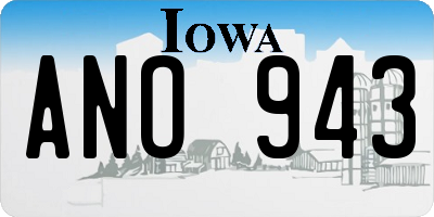 IA license plate ANO943