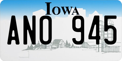 IA license plate ANO945