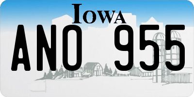 IA license plate ANO955