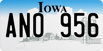 IA license plate ANO956