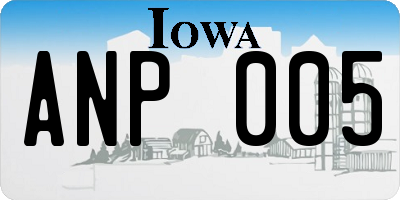 IA license plate ANP005