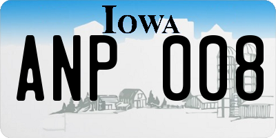 IA license plate ANP008